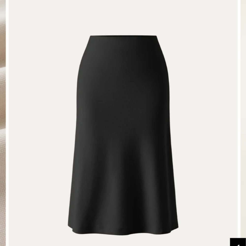 OGL A Line Midi Skirt with Pockets Black Size Large NWT